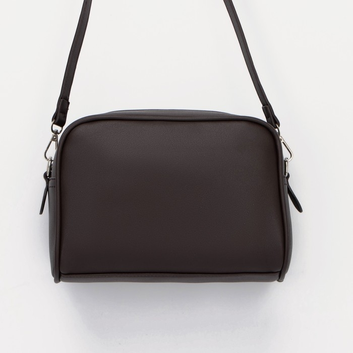 Сумка кросс-боди, отдел на молнии, наружный карман, длинный ремень, цвет тёмно-коричневый Сумка кросс-боди, отдел на молнии, наружный карман, длинный ремень, цвет тёмно-коричневый