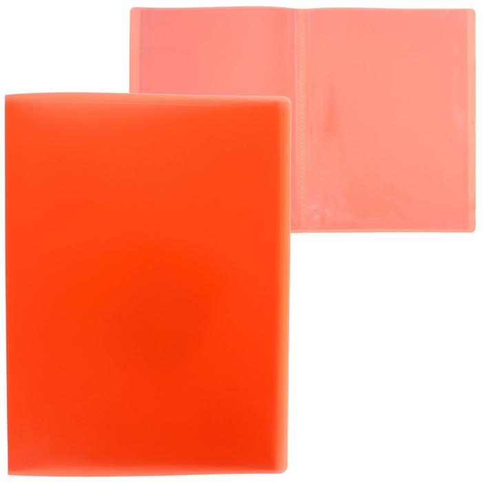 Папка с 10 вкладышами А4, 500 мкм, Calligrata, неон, оранжевая Папка с 10 вкладышами А4, 500 мкм, Calligrata, неон, оранжевая