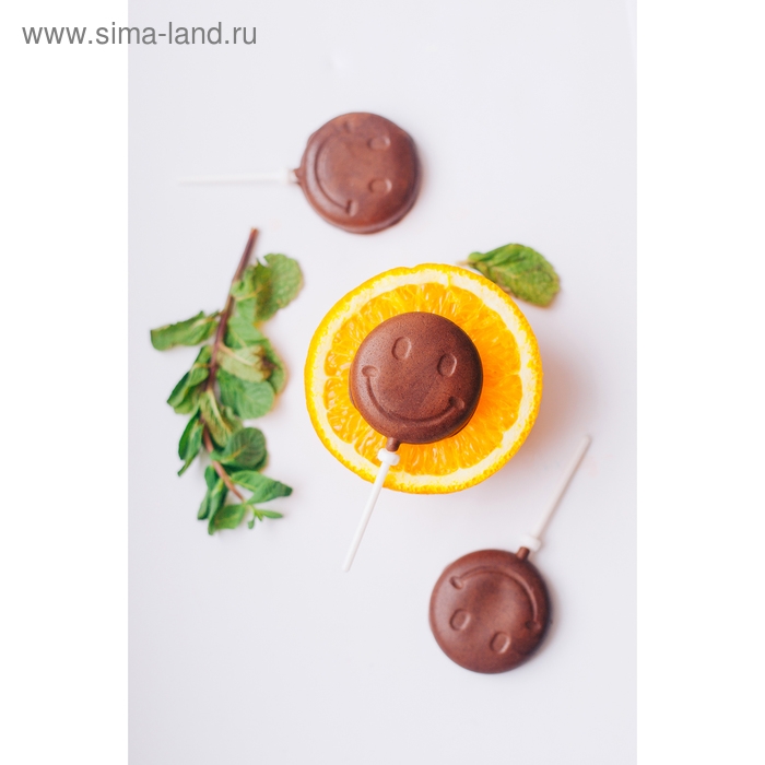 Форма для леденцов Доляна «Смайл», силикон, 24×9,5 см, 6 ячеек (d=4 см), с палочками, цвет МИКС Форма для леденцов Доляна «Смайл», силикон, 24×9,5 см, 6 ячеек (d=4 см), с палочками, цвет МИКС