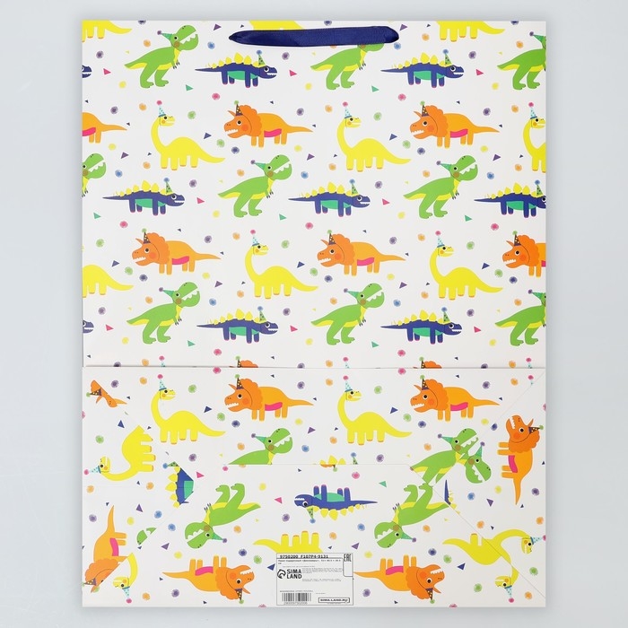 Пакет подарочный, упаковка, &laquo;Динозавры&raquo;, 51 х 40.5 х 20.5 см