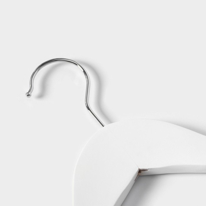 Плечики - вешалки для одежды LaDо́m Soft-Touch, 44,5×23 см, 3 шт, деревянные, с перекладиной, широкие плечики, цвет белый Плечики - вешалки для одежды LaDо́m Soft-Touch, 44,5×23 см, 3 шт, деревянные, с перекладиной, широкие плечики, цвет белый