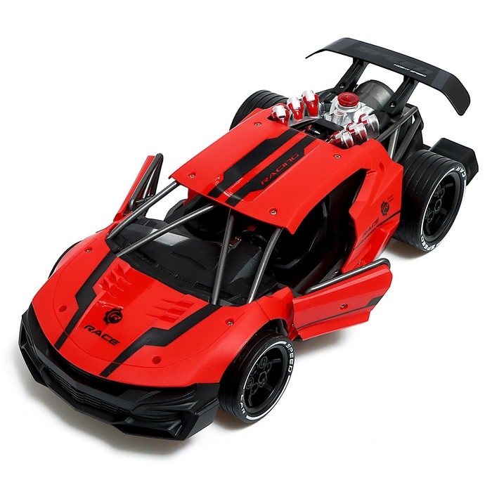 Машина радиоуправляемая «Гоночная», дым, 1:12, с аккумулятором, цвет красный Машина радиоуправляемая «Гоночная», дым, 1:12, с аккумулятором, цвет красный