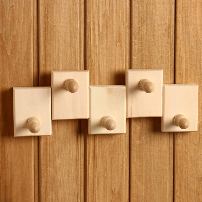 Вешалка комбинированная 5 крючков 12х8х35см, липа Вешалка комбинированная 5 крючков 12х8х35см, липа "Добропаровъ"