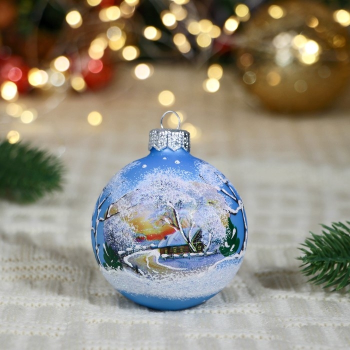 Шар Шар "Зимняя дорога", 65 мм., в подарочной упаковке