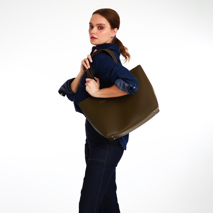 Сумка-шопер женская, TEXTURA, большой размер, цвет коричневый