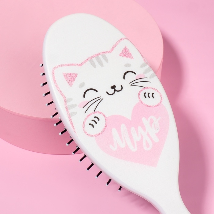 Расчёска массажная, 7 &times; 22 см, цвет белый