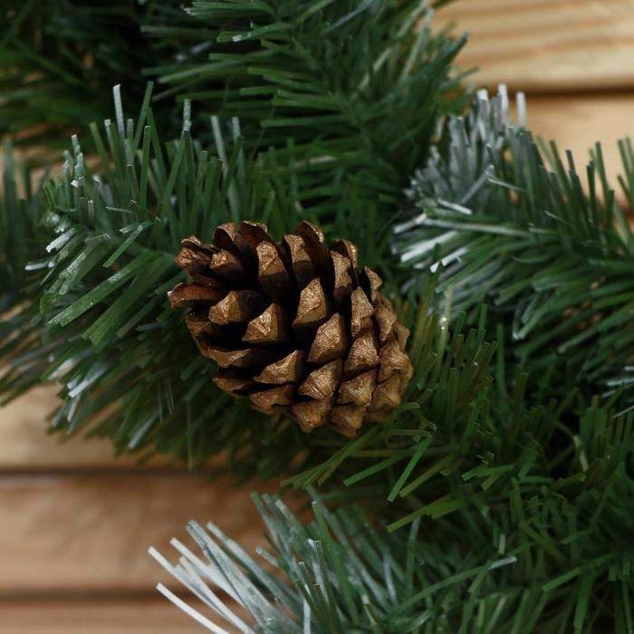 Венок Венок "Рождественский" Белоснежный (шишка золото) 45 см