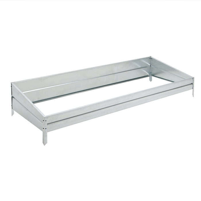 Грядка скатная оцинкованная, наклонная, 200 × 80 см, высота бортика 15-34 см, Greengo