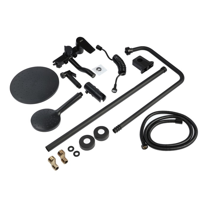 Душевая система ZEIN Z3864, смеситель, верхняя, ручная и гигиеническая лейка, латунь, черная Душевая система ZEIN Z3864, смеситель, верхняя, ручная и гигиеническая лейка, латунь, черная