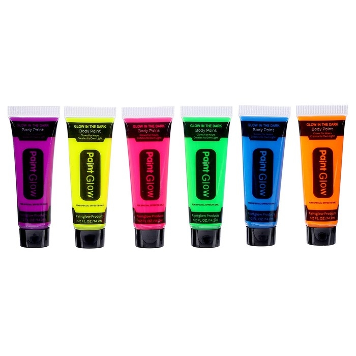 Грим для лица, неон, светится ночью, 14 мл., цвет МИКС