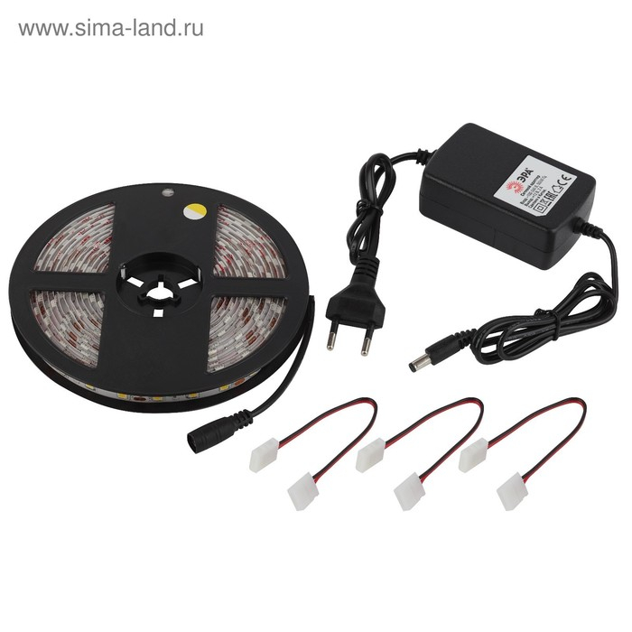 Комплект светодиодной ленты ЭРА, 12В, SMD5050, 5 м, IP65, с аксесс., 60 LED/м, 2700К Комплект светодиодной ленты ЭРА, 12В, SMD5050, 5 м, IP65, с аксесс., 60 LED/м, 2700К