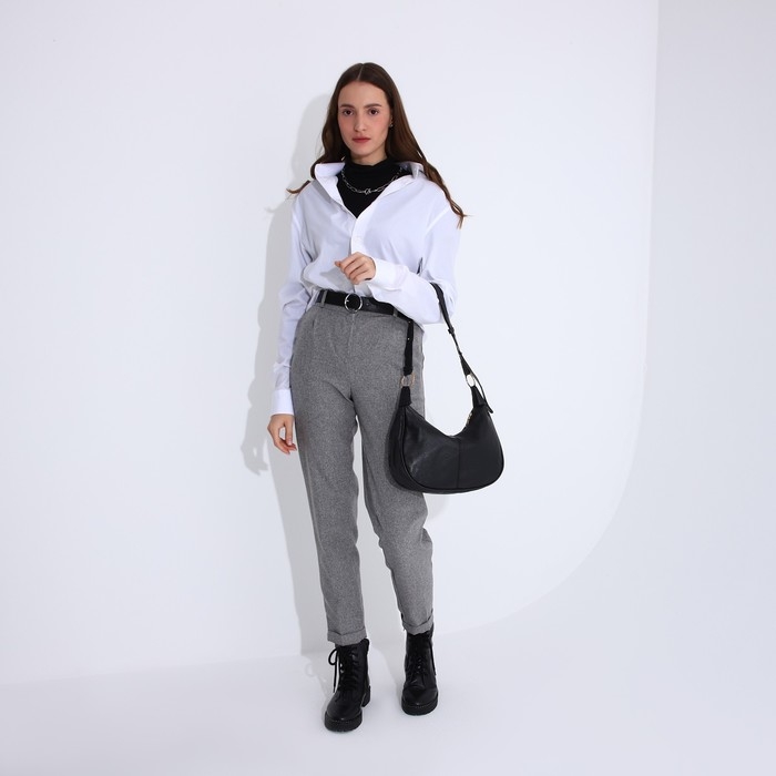 Сумка-багет на молнии, цвет черный Сумка-багет на молнии, цвет черный