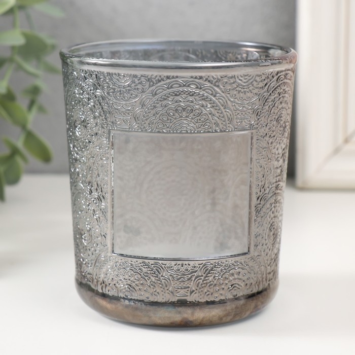 Банка для свечей стекло Банка для свечей стекло "Сиеста" прозрачный черный 350 мл 8,5х8,5х10 см