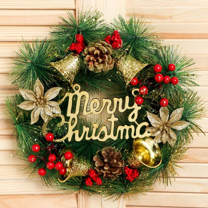 Венок новогодний d-30 см  Венок новогодний d-30 см "Новогодние колокольчики"