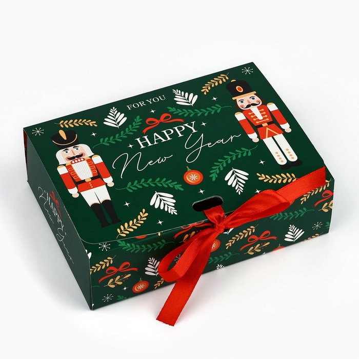 Коробка подарочная новогодняя складная двухсторонняя «Щелкунчик», 16.5 х 12.5 х 5 см, БЕЗ ЛЕНТЫ, Новый год Коробка подарочная новогодняя складная двухсторонняя «Щелкунчик», 16.5 х 12.5 х 5 см, БЕЗ ЛЕНТЫ, Новый год