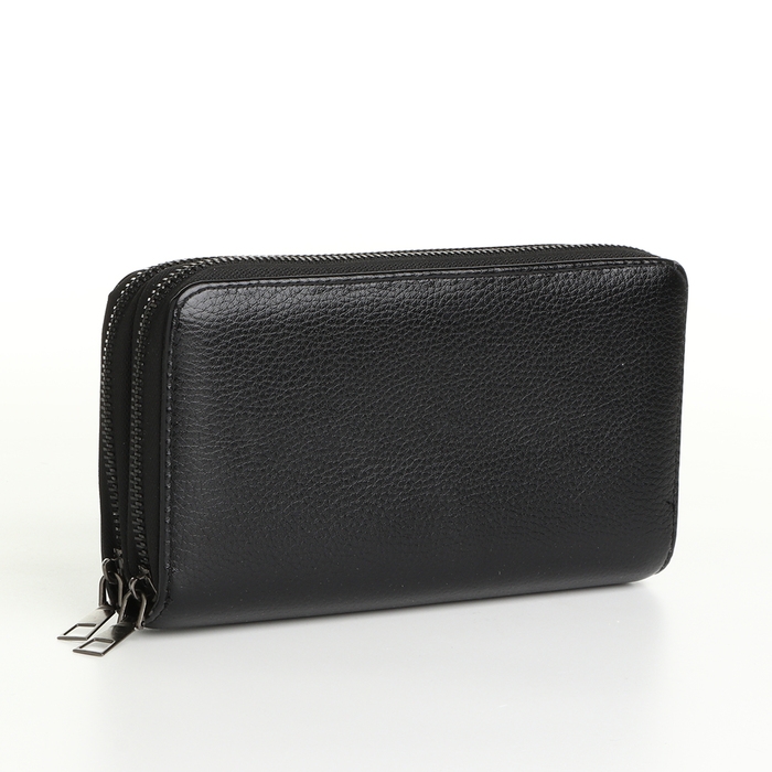 Портмоне-клатч мужской на молнии, цвет чёрный Портмоне-клатч мужской на молнии, цвет чёрный