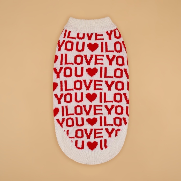 Свитер  Свитер "ILOVEYOU", 2XL (ДС 34, ОШ 34, ОГ 32-51 см)