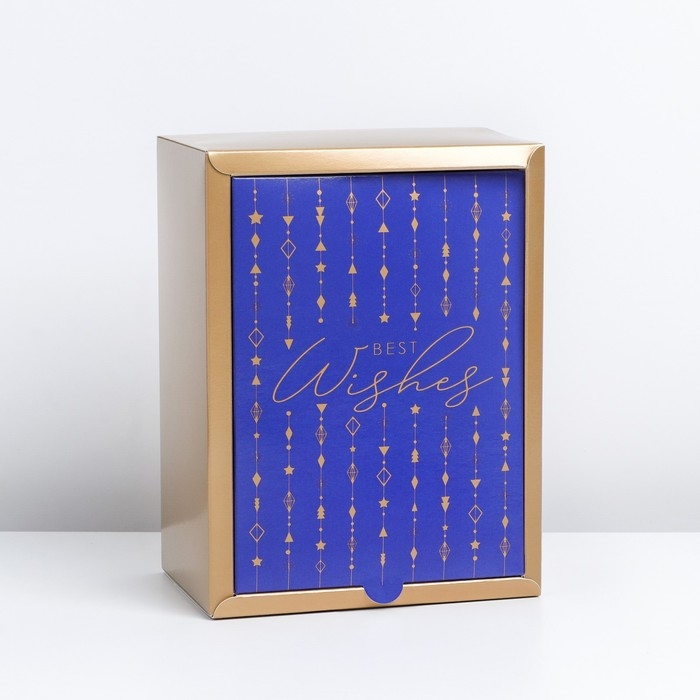 Коробка подарочная новогодняя складная «Best wishes», 20 х 15 х 10 см, Новый год Коробка подарочная новогодняя складная «Best wishes», 20 х 15 х 10 см, Новый год