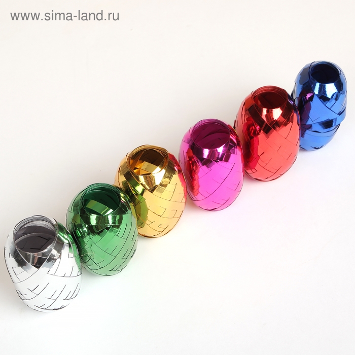 Лента упаковочная глянцевая, ассорти, набор 6 шт., 0,5 см х 10 м Лента упаковочная глянцевая, ассорти, набор 6 шт., 0,5 см х 10 м