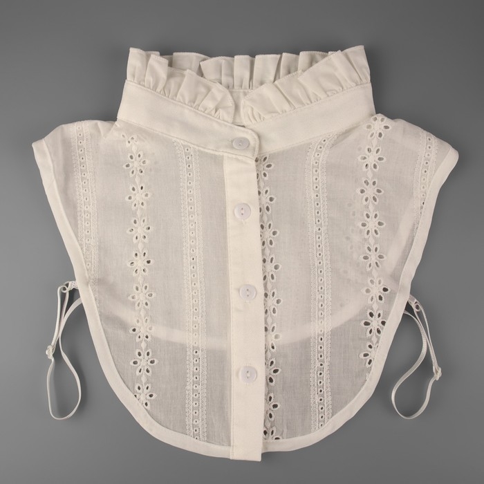 Воротник ложный стойка, ажурный, диаметр горловины = 46 см, 33 × 25,5 см, цвет айвори Воротник ложный стойка, ажурный, диаметр горловины = 46 см, 33 × 25,5 см, цвет айвори