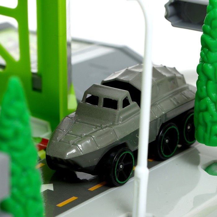 Парковка &laquo;Динозавр&raquo;, в рюкзаке, с вертолётной площадкой, 1 динозавр, 1 машина