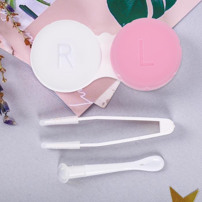 Контейнер для линз с зеркалом Контейнер для линз с зеркалом "Фламинго"