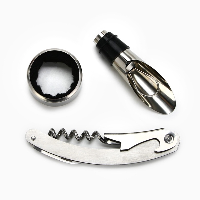 Подарочный набор для вина мини: аэратор, штопор, каплеуловитель для бутылки вина «Wine», 20 х 10 см Подарочный набор для вина мини: аэратор, штопор, каплеуловитель для бутылки вина «Wine», 20 х 10 см