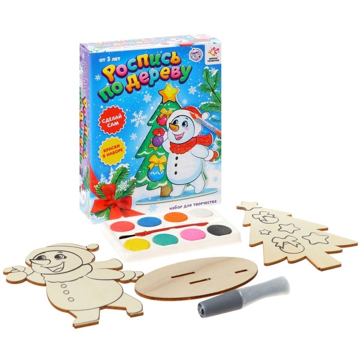 Набор для творчества «Роспись по дереву. Снеговик с ёлочкой» Набор для творчества «Роспись по дереву. Снеговик с ёлочкой»