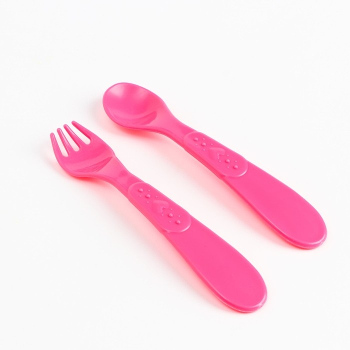 Набор детской посуды «Люблю вкусняшки», тарелка на присоске 250мл, вилка, ложка Набор детской посуды «Люблю вкусняшки», тарелка на присоске 250мл, вилка, ложка