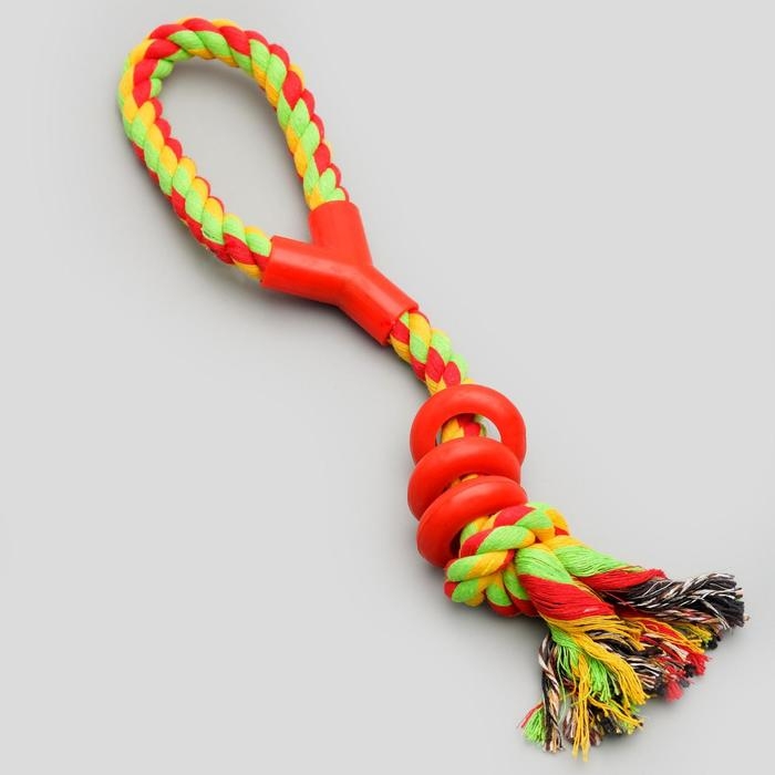 Игрушка тренировочная канатная Игрушка тренировочная канатная "Спираль", до 140 г, до 40 см, микс цветов