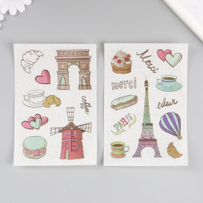 Наклейка бумага Наклейка бумага "Романтика Европы" набор 6 листов 18,6х10 см