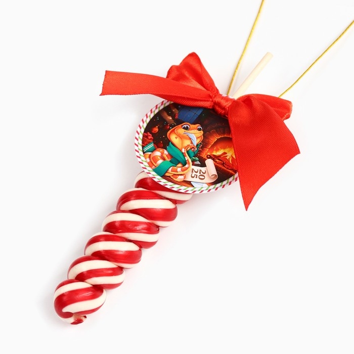 Новый год! Леденец, ёлочная игрушка в форме спирали &laquo;Змея 2025&raquo;, со вкусом клубники, 30 г