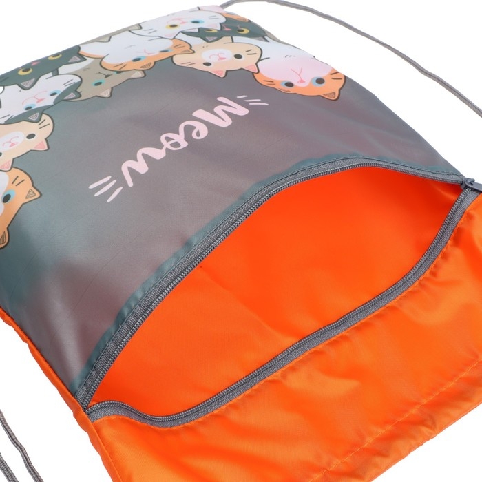 Мешок для обуви с карманом 420 х 340 мм, Calligrata МСО-7С, (мягкий полиэстер, плотность 210D),  Мешок для обуви с карманом 420 х 340 мм, Calligrata МСО-7С, (мягкий полиэстер, плотность 210D), "Коты"