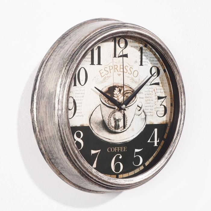 Часы настенные интерьерные, для кухни, Часы настенные интерьерные, для кухни, "Вентоса", бесшумные, d-25 см