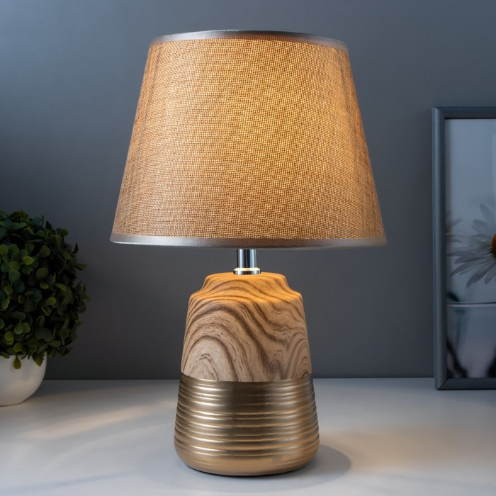 Лампа настольная "Дуб рустикальный и золото" 1х40W Е14 34х22х22 см RISALUX