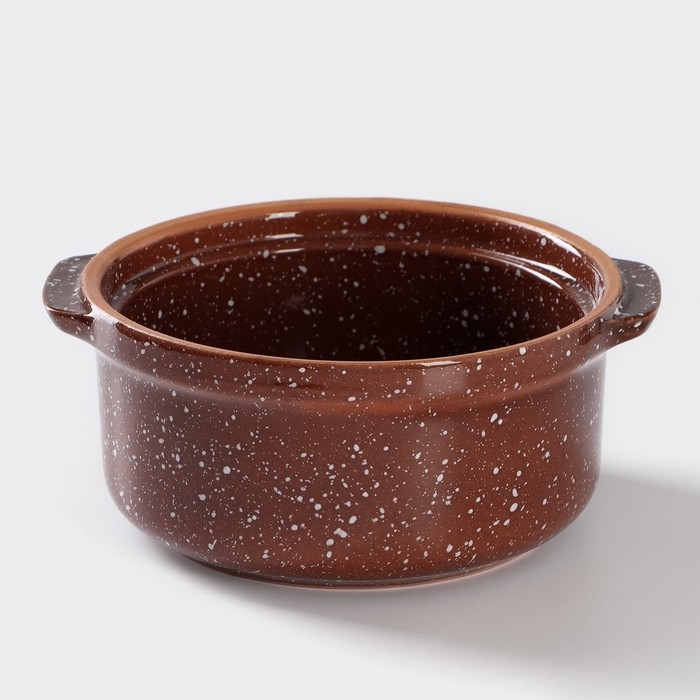 Форма для запекания с ручками «Мрамор», 800 мл, d=15 см, цвет коричневый Форма для запекания с ручками «Мрамор», 800 мл, d=15 см, цвет коричневый