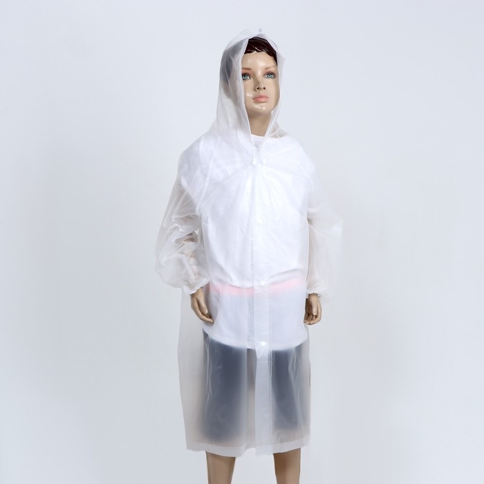 Дождевик детский однотонный прозрачный, рост 120-160 см, цвет МИКС Дождевик детский однотонный прозрачный, рост 120-160 см, цвет МИКС