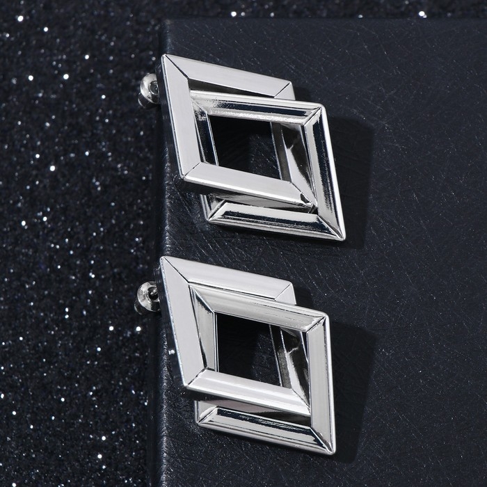 Серьги металл «Геометрия» симбиоз, цвет серебро Серьги металл «Геометрия» симбиоз, цвет серебро