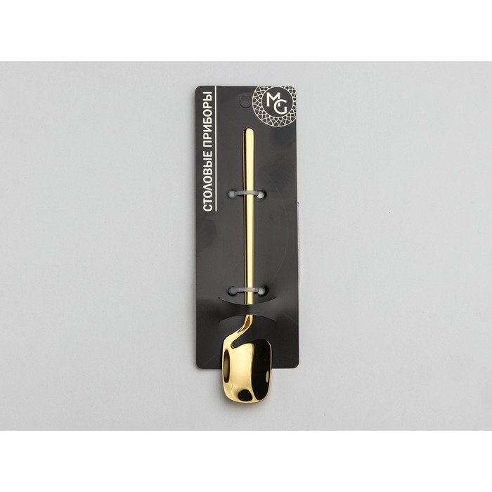 Ложка чайная из нержавеющей стали Magistro Wave, длина 13,8 см, цвет золотой