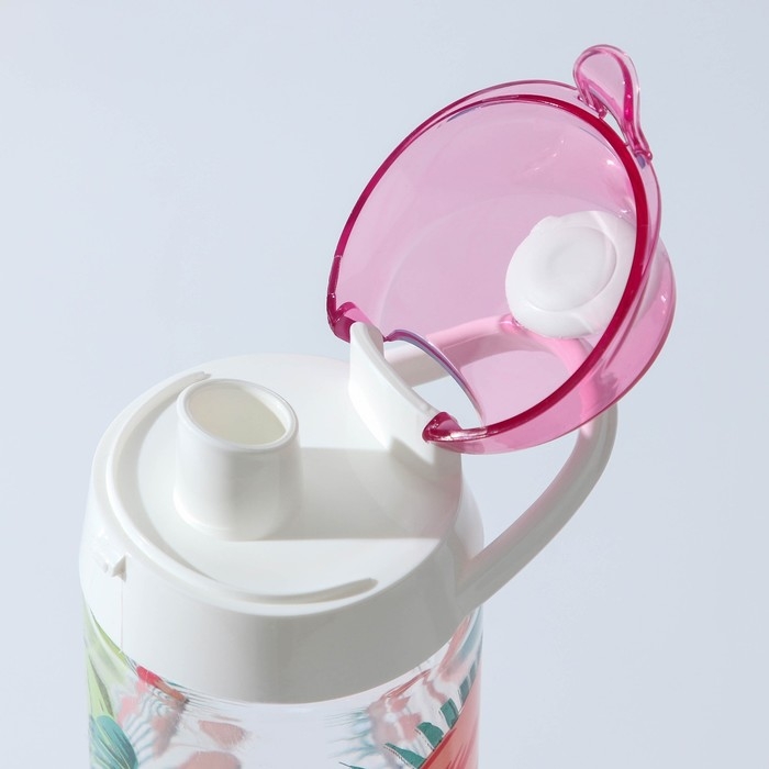 Бутылка для воды пластиковая «Фламинго», 750 мл, цвет розовый