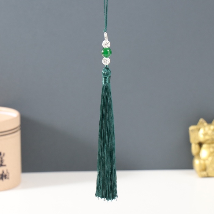 Подвеска текстиль, металл Подвеска текстиль, металл "Бабочка" тёмно-зелёная 1х1,2х16,5 см