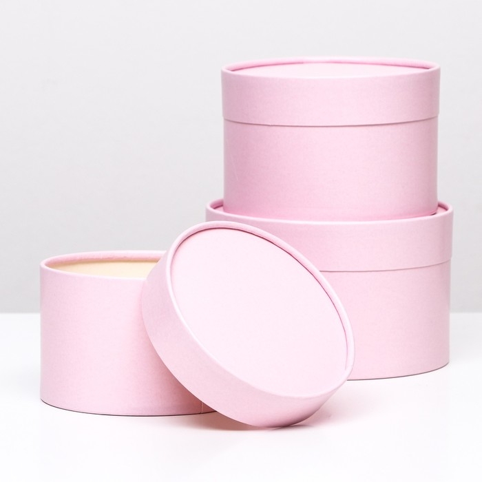 Набор шляпных коробок 3 в 1, розовый, 16 х 10,14 х 9,13 х 8,5 см Набор шляпных коробок 3 в 1, розовый, 16 х 10,14 х 9,13 х 8,5 см