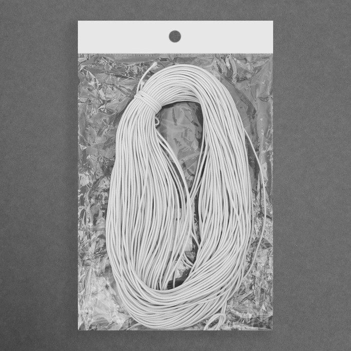 Резинка шляпная, 1,5 мм, 50 ± 1 м, цвет белый Резинка шляпная, 1,5 мм, 50 ± 1 м, цвет белый