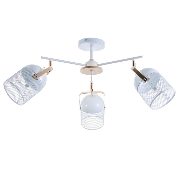 Люстра Люстра "Бирасо" 3x60Вт E27 белый-золото 58х58х40 см. Модель GZV-0036