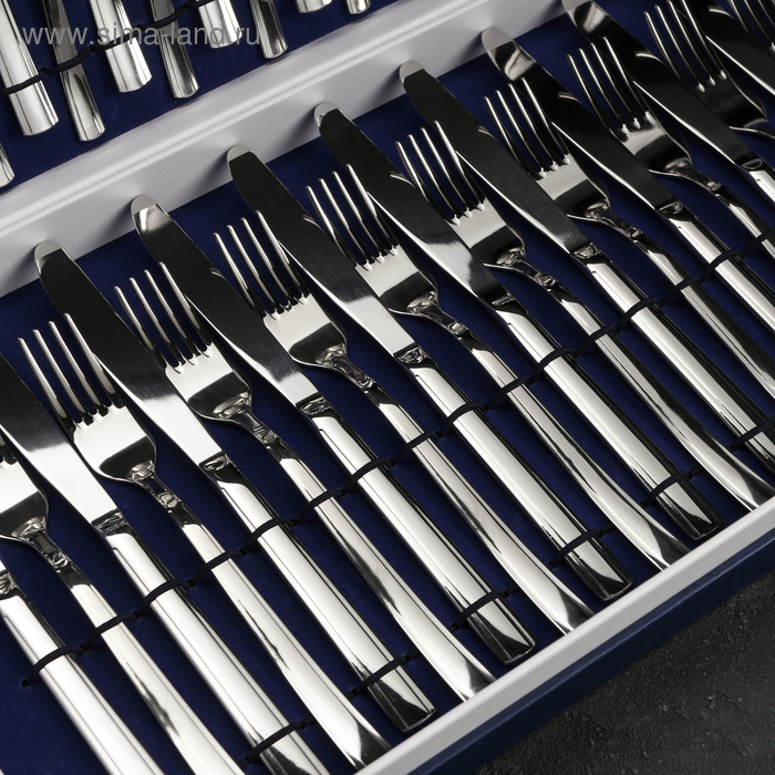 Набор столовый &laquo;Торжество&raquo;, толщина 2 мм, декоративная коробка, 48 предметов, цвет серебряный