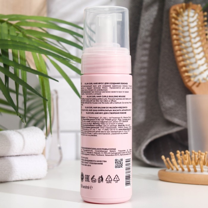 Мусс эластичной фиксации Ollin Professional для создания локонов, 150 мл Мусс эластичной фиксации Ollin Professional для создания локонов, 150 мл