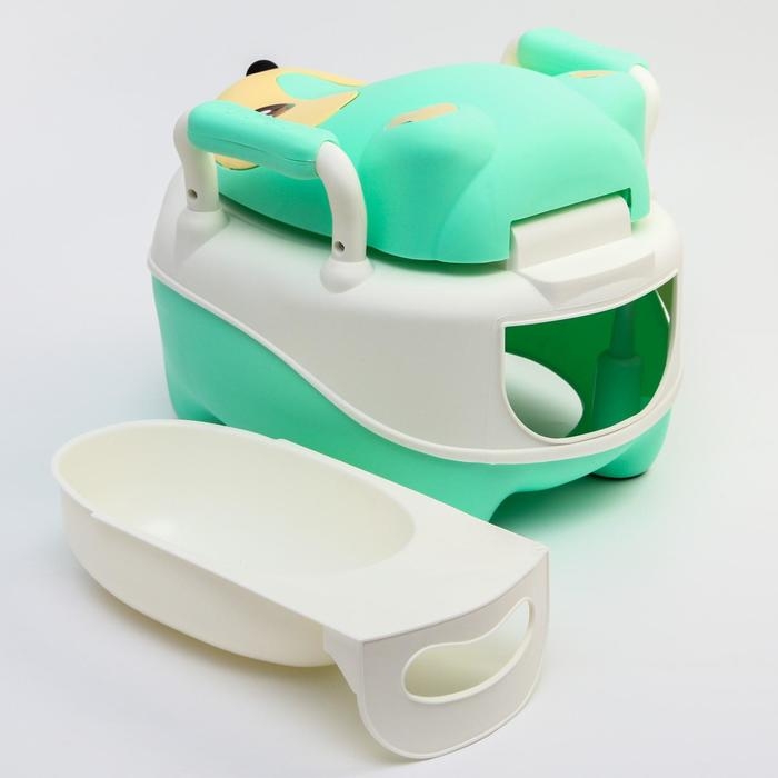 Горшок детский «Енотик», цвет белый/зеленый Горшок детский «Енотик», цвет белый/зеленый