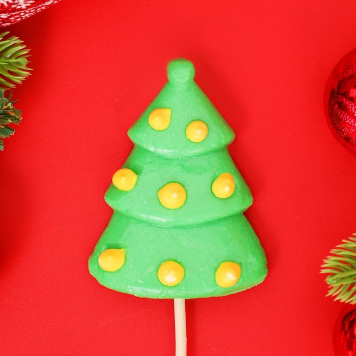 Новый год. Карамель леденцовая на палочке Новый год. Карамель леденцовая на палочке "3D Ёлочка с узорами", 40 г