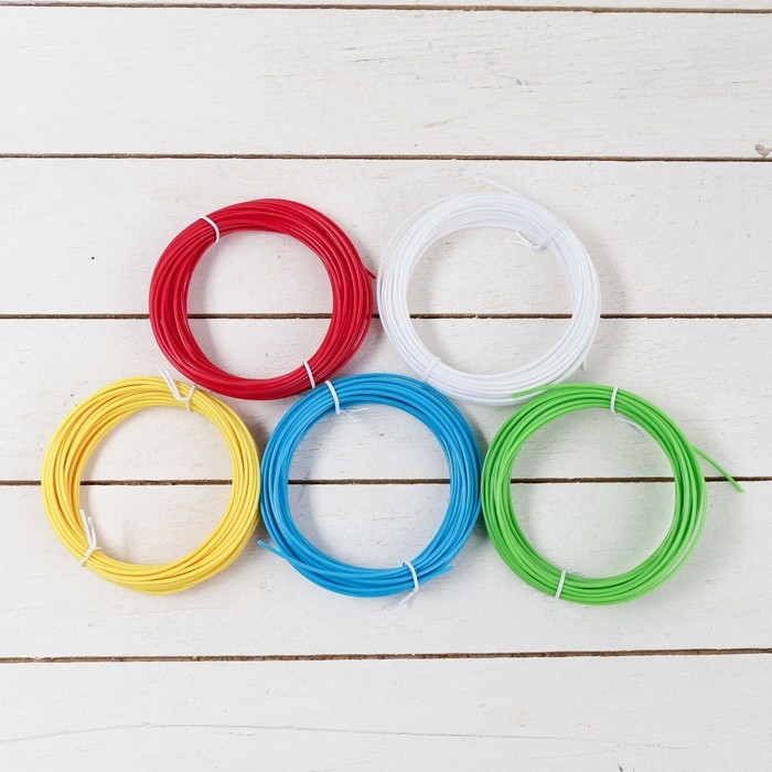 Пластик Luazon PLA-5, для 3D ручки, 5 цветов по 10 метров Пластик Luazon PLA-5, для 3D ручки, 5 цветов по 10 метров