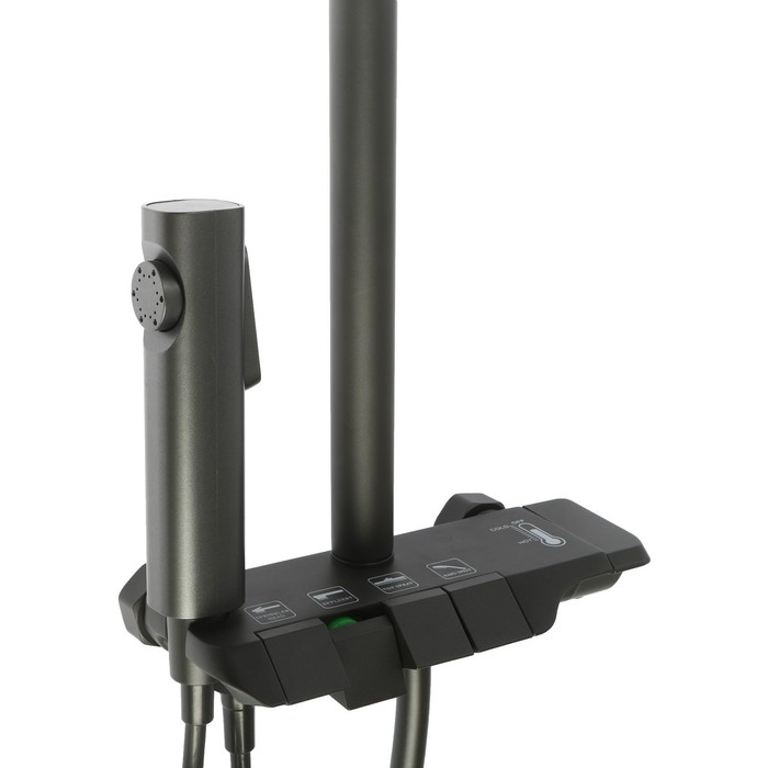 Душевая система ZEIN Z3683, верхняя и ручная лейка, ПВХ шланг, гигиенический набор, графит Душевая система ZEIN Z3683, верхняя и ручная лейка, ПВХ шланг, гигиенический набор, графит